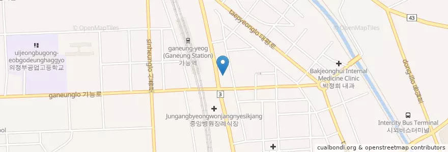 Mapa de ubicacion de 성베드로병원 en 대한민국, 경기도, 의정부시.