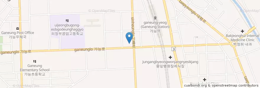 Mapa de ubicacion de 두성의원 en 대한민국, 경기도, 의정부시.