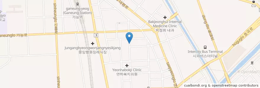 Mapa de ubicacion de 알콜병원 en Güney Kore, 경기도, 의정부시.