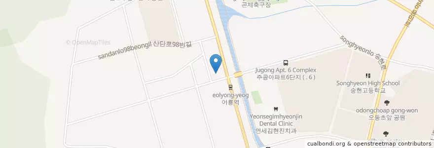 Mapa de ubicacion de 거북이한의원 en 大韓民国, 京畿道, 議政府市.