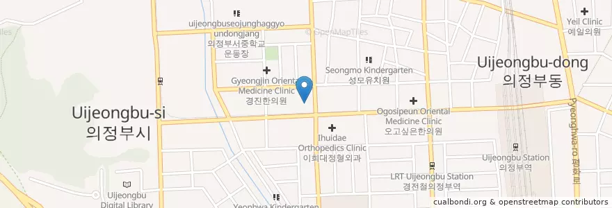 Mapa de ubicacion de 요한비뇨기과 en Corea Del Sur, Gyeonggi, 의정부시.