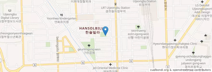 Mapa de ubicacion de 김정희의원 en 대한민국, 경기도, 의정부시.