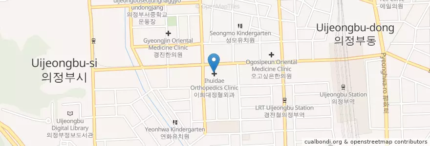 Mapa de ubicacion de Bakhuicheol Internal Medicine Clinic en South Korea, Gyeonggi-Do, Uijeongbu-Si.