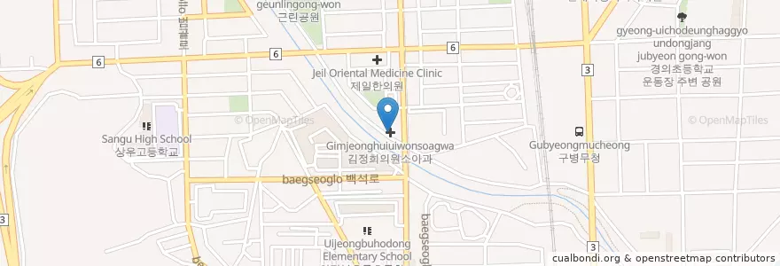 Mapa de ubicacion de 로얄펫동물병원 en کره جنوبی, گیونگی-دو, 의정부시.