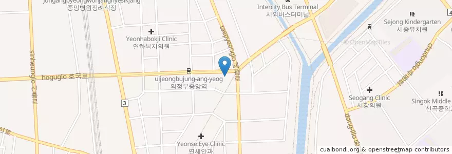 Mapa de ubicacion de 프렌즈동물병원 en Korea Selatan, Gyeonggi, 의정부시.