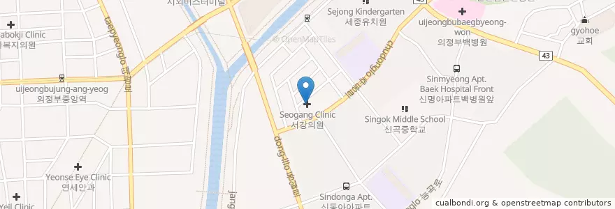 Mapa de ubicacion de 나치과의원 en Korea Selatan, Gyeonggi, 의정부시.