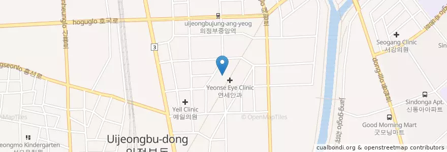 Mapa de ubicacion de 명재활의학과의원 en Zuid-Korea, Gyeonggi-Do, 의정부시.