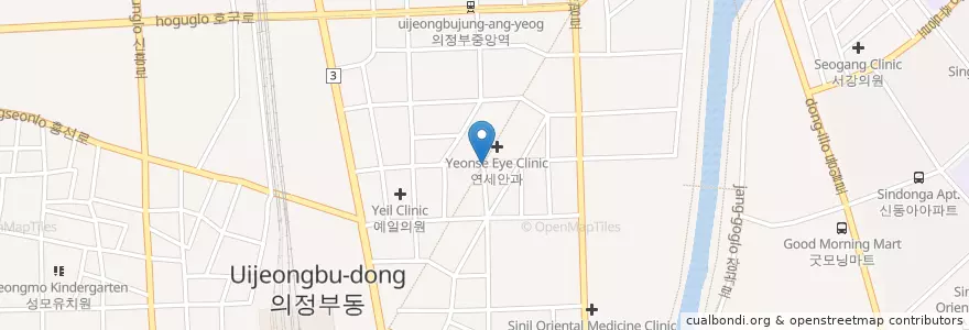 Mapa de ubicacion de 보건치과의원 en Güney Kore, 경기도, 의정부시.