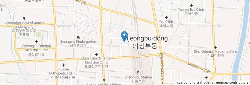 Mapa de ubicacion de 이준식치과 en 大韓民国, 京畿道, 議政府市.