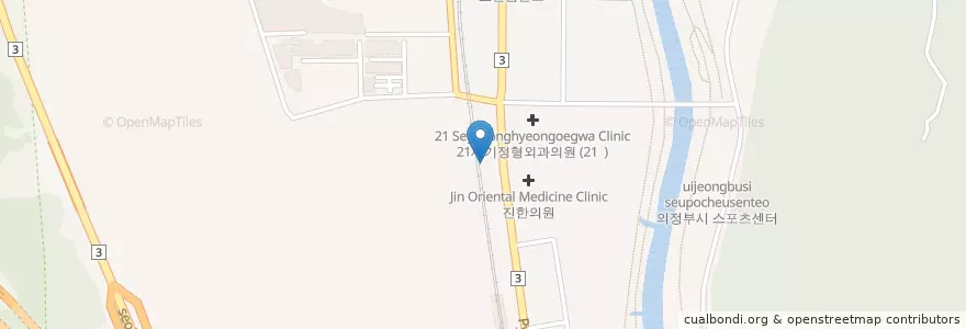 Mapa de ubicacion de スマイル 歯科 en 大韓民国, 京畿道, 議政府市.