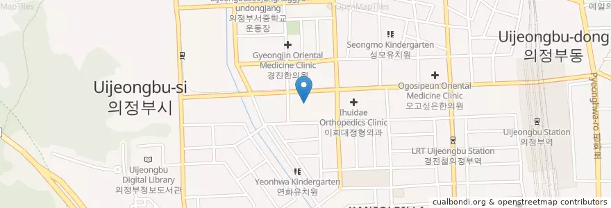Mapa de ubicacion de 한성희치과의원 en 대한민국, 경기도, 의정부시.