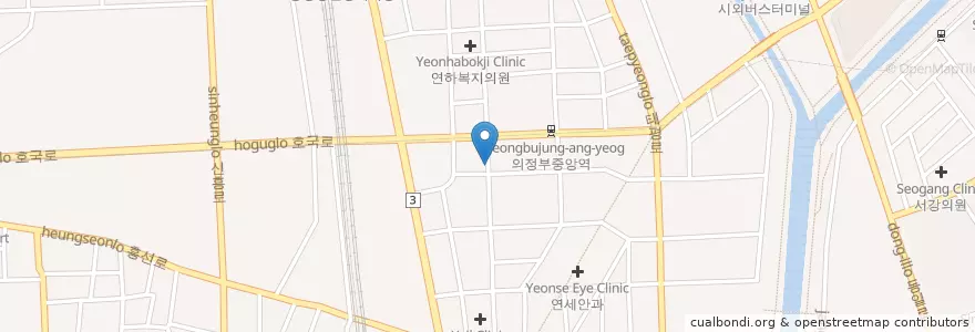 Mapa de ubicacion de 중앙치과 en Güney Kore, 경기도, 의정부시.