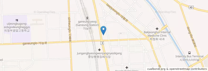 Mapa de ubicacion de Mirae Dental Clinic en South Korea, Gyeonggi-Do, Uijeongbu-Si.