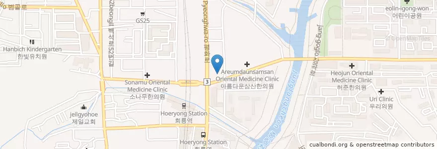 Mapa de ubicacion de 류영준내과 en Südkorea, Gyeonggi-Do, 의정부시.