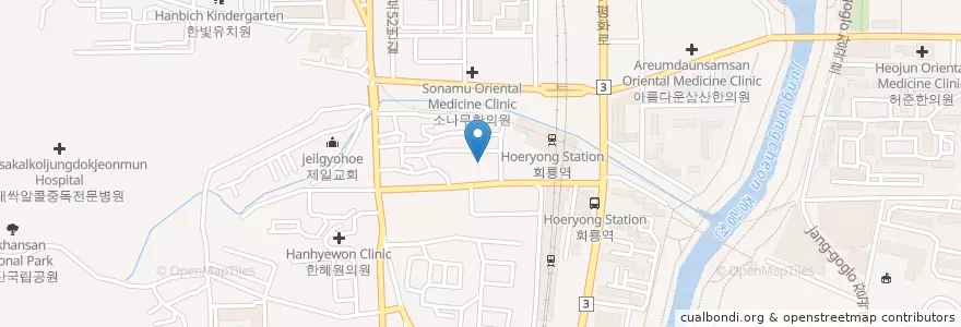 Mapa de ubicacion de 미소랑의원 en Coreia Do Sul, Gyeonggi, 의정부시.