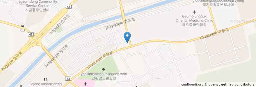 Mapa de ubicacion de 지형석내과의원 en 대한민국, 경기도, 의정부시.