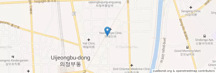 Mapa de ubicacion de 박피부비뇨기과의원 en Korea Selatan, Gyeonggi, 의정부시.