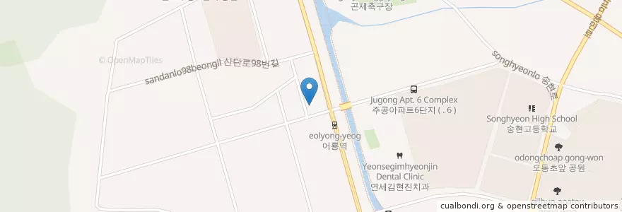 Mapa de ubicacion de 유로미피부비뇨기과 en Güney Kore, 경기도, 의정부시.