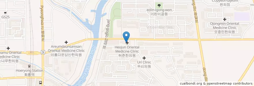 Mapa de ubicacion de 주홍선소아과 en كوريا الجنوبية, 경기도, 의정부시.