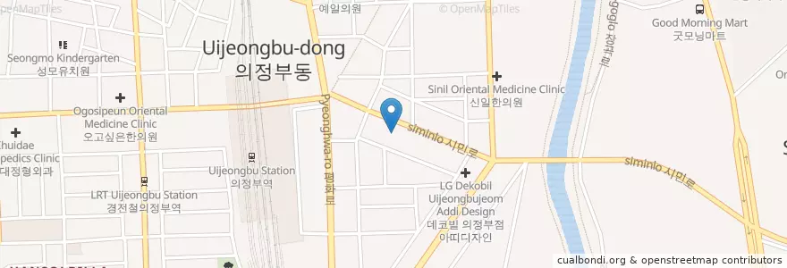 Mapa de ubicacion de 염정형외과 en Coreia Do Sul, Gyeonggi, 의정부시.
