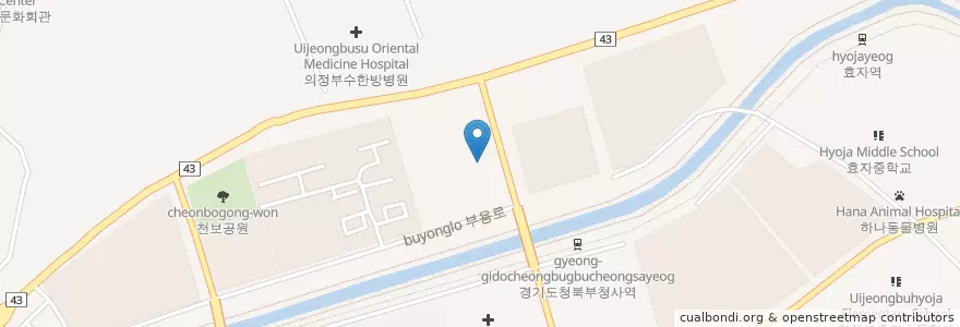 Mapa de ubicacion de 소망이비인후과 en 대한민국, 경기도, 의정부시.
