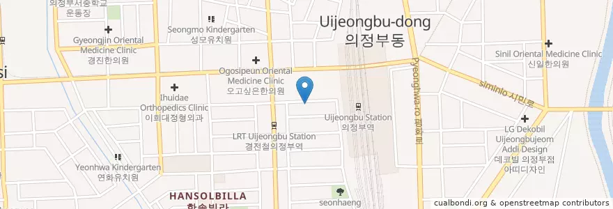 Mapa de ubicacion de 예담정신과의원 en 대한민국, 경기도, 의정부시.