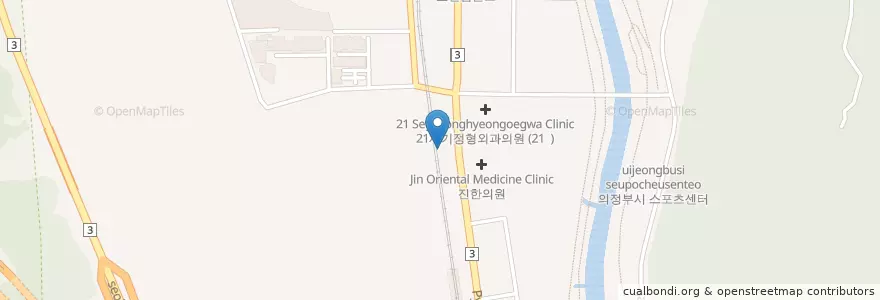 Mapa de ubicacion de 고려신경외과의원 en Corea Del Sur, Gyeonggi, 의정부시.