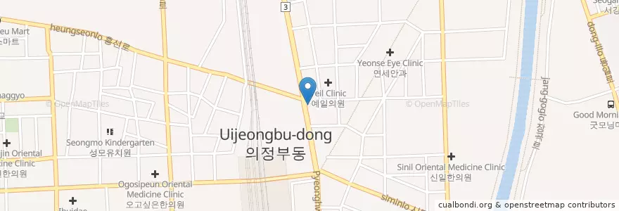 Mapa de ubicacion de 성모가정의원 en Coreia Do Sul, Gyeonggi, 의정부시.