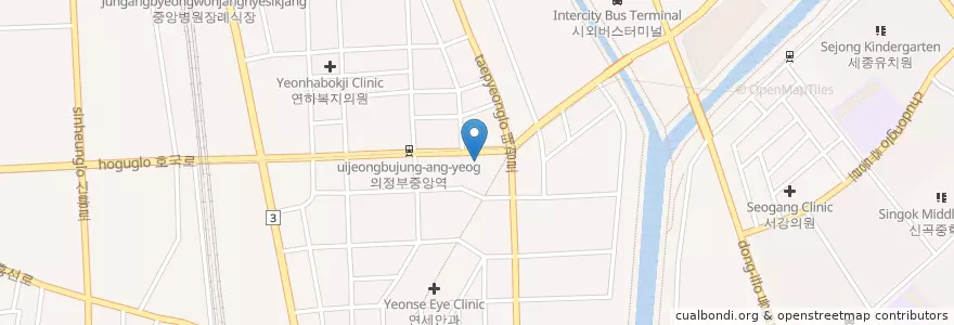 Mapa de ubicacion de 의정부신경정신과의원 en Республика Корея, Кёнгидо, 의정부시.