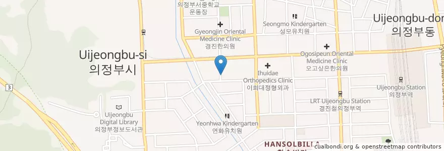Mapa de ubicacion de 세중정신과의원 en 대한민국, 경기도, 의정부시.