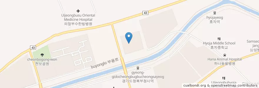 Mapa de ubicacion de 연세플러스의원 en 大韓民国, 京畿道, 議政府市.