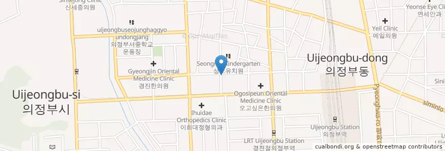 Mapa de ubicacion de 김철우내과의원 en Coreia Do Sul, Gyeonggi, 의정부시.