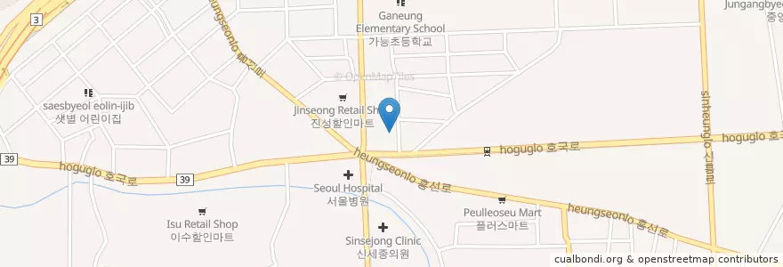 Mapa de ubicacion de 열린메디의원 en Coreia Do Sul, Gyeonggi, 의정부시.
