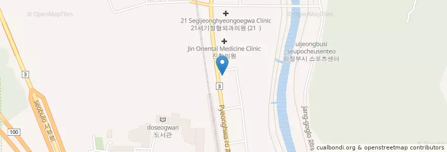 Mapa de ubicacion de 연세본소아과 en Güney Kore, 경기도, 의정부시.