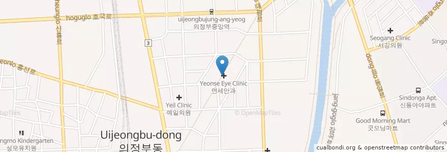 Mapa de ubicacion de 연세안과 en Республика Корея, Кёнгидо, 의정부시.