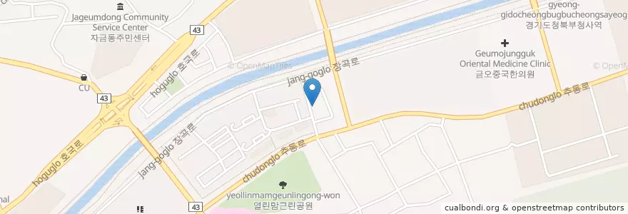 Mapa de ubicacion de (의료법인)삼광의료재단 en 大韓民国, 京畿道, 議政府市.