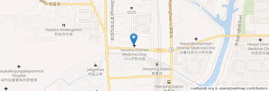 Mapa de ubicacion de Sonamu Oriental Medicine Clinic en South Korea, Gyeonggi-Do, Uijeongbu-Si.