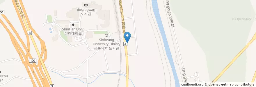 Mapa de ubicacion de 하나한의원 en 韩国/南韓, 京畿道, 议政府市.