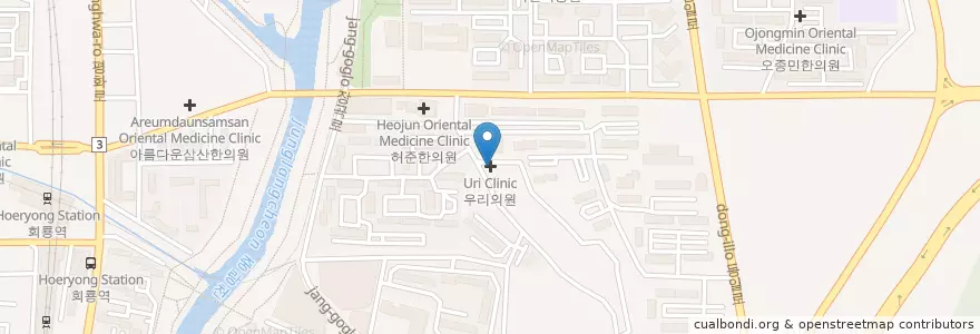 Mapa de ubicacion de 우리의원 en Coreia Do Sul, Gyeonggi, 의정부시.