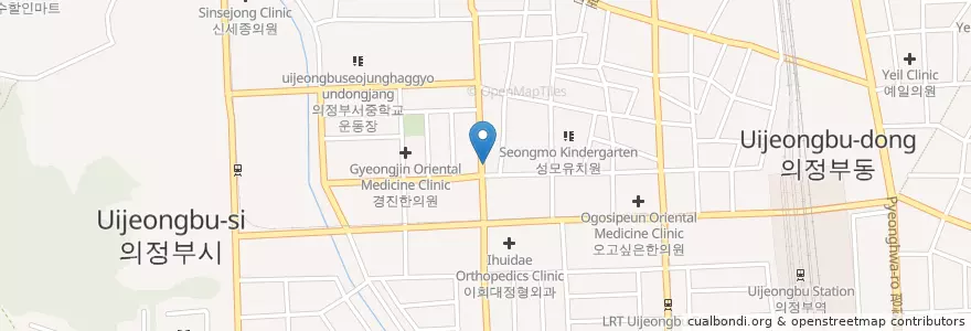Mapa de ubicacion de 소리의원 en 韩国/南韓, 京畿道, 议政府市.