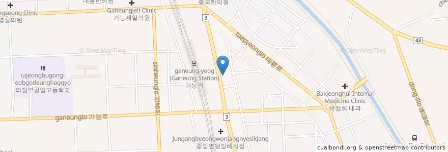 Mapa de ubicacion de 민들레한의원 en 대한민국, 경기도, 의정부시.