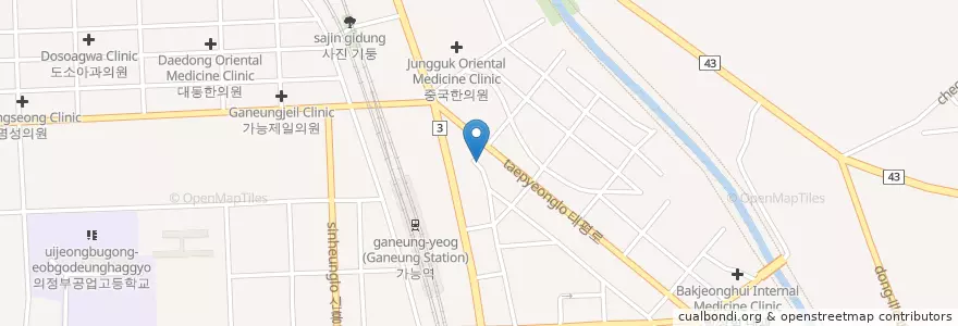 Mapa de ubicacion de 안암한의원 en Güney Kore, 경기도, 의정부시.