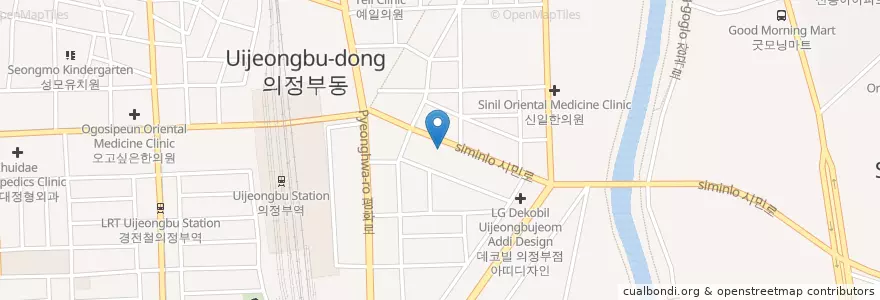 Mapa de ubicacion de 서울한의원 en Coreia Do Sul, Gyeonggi, 의정부시.