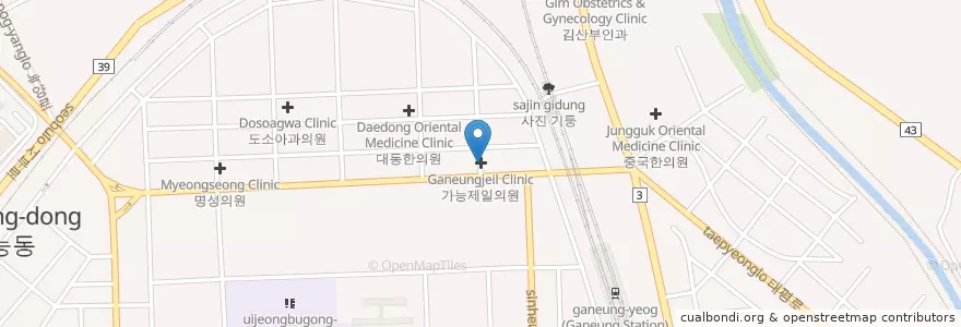 Mapa de ubicacion de 가능제일의원 en Südkorea, Gyeonggi-Do, 의정부시.