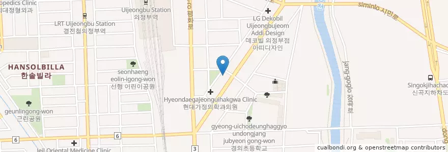 Mapa de ubicacion de 김성동의원 en Республика Корея, Кёнгидо, 의정부시.