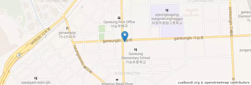 Mapa de ubicacion de 베데스타의원 en Güney Kore, 경기도, 의정부시.