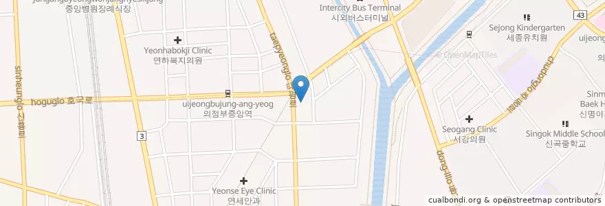 Mapa de ubicacion de 혜수동물병원 en Coreia Do Sul, Gyeonggi, 의정부시.