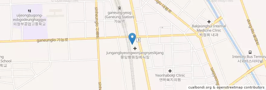 Mapa de ubicacion de 프라임종로약국 en Zuid-Korea, Gyeonggi-Do, 의정부시.
