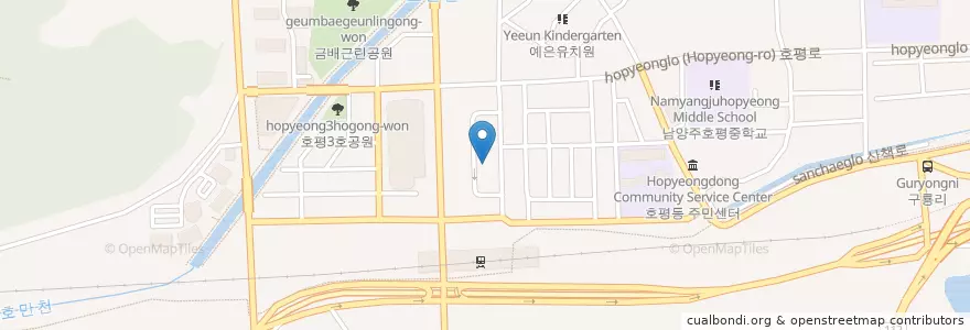 Mapa de ubicacion de 웰바디 피부과의원 호평점 en Corée Du Sud, Gyeonggi, 남양주.