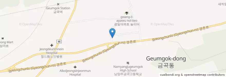 Mapa de ubicacion de 남양주언어치료센터 en Korea Selatan, Gyeonggi, 남양주.